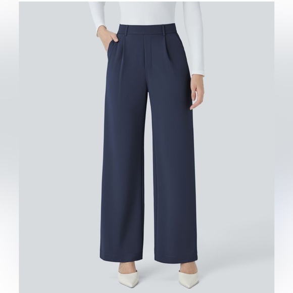 HALARA Pants - NWT Halara Flex™ High Waisted Pocket Straight Leg Crepe Work Pants Size S Tall
